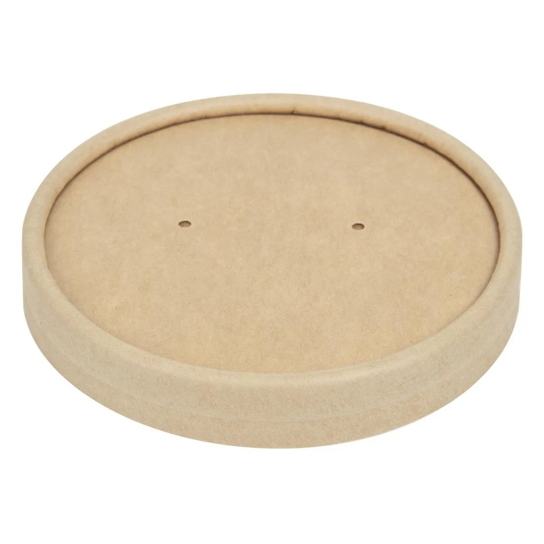 Colpac Recyclable Kraft Microwavable Soup Cup Lids 8oz and 12oz (500 Pack) - Image 1