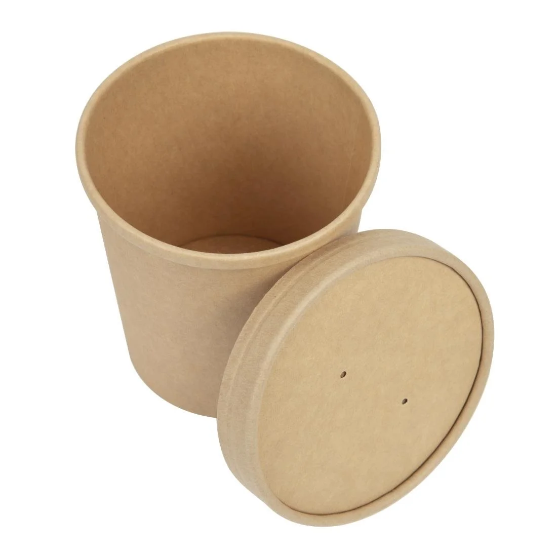 Colpac Recyclable Kraft Microwavable Soup Cup Lids 450ml (500 Pack) - Image 6
