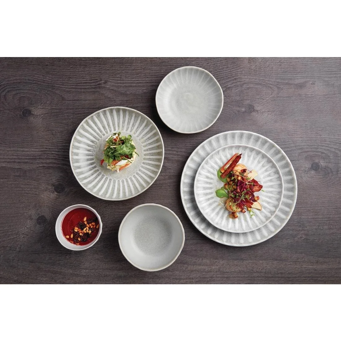 Olympia Corallite Plates Concrete Grey 205mm (6 Pack) - Image 5