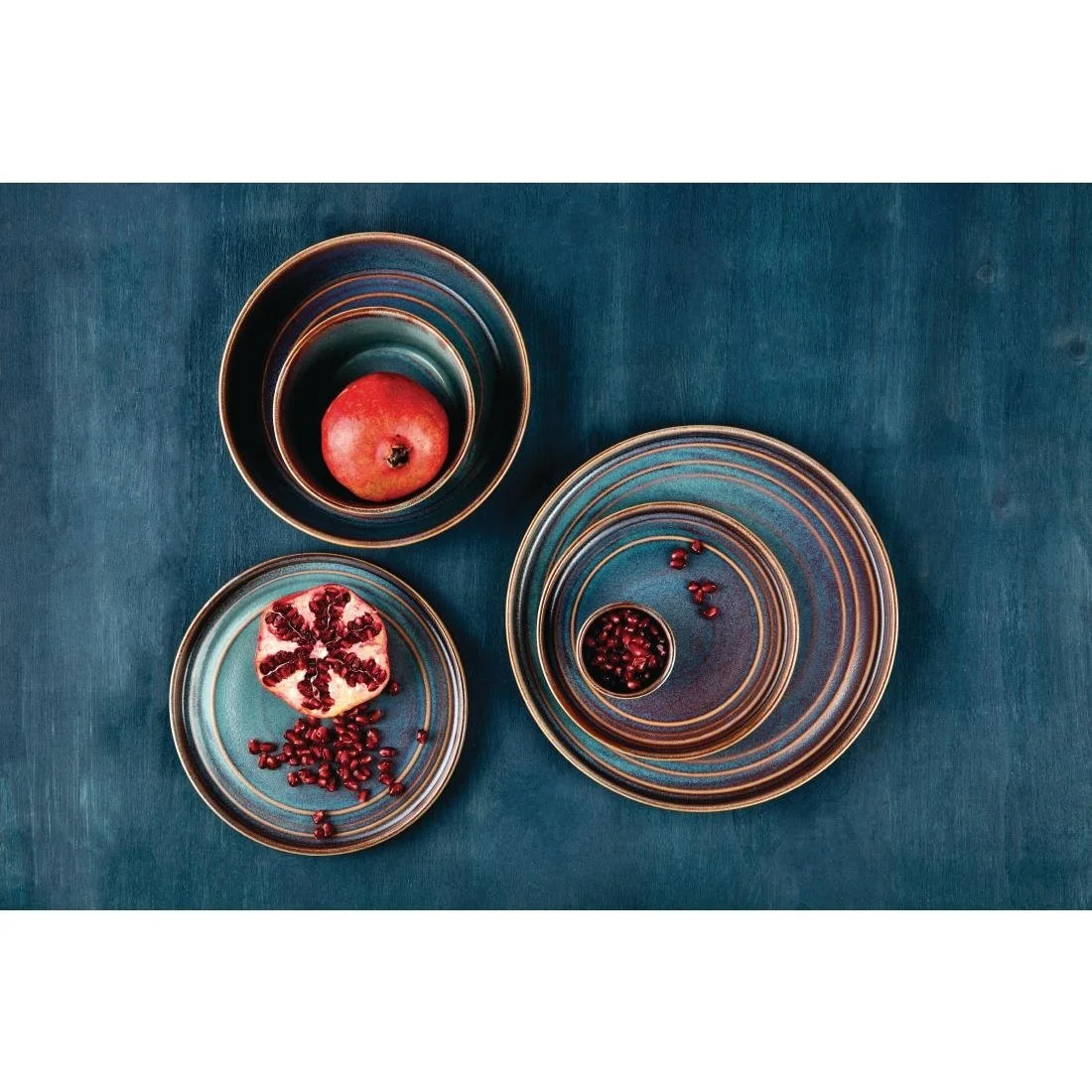 Olympia Cavolo Flat Round Bowls Iridescent 220mm (4 Pack) - Image 2