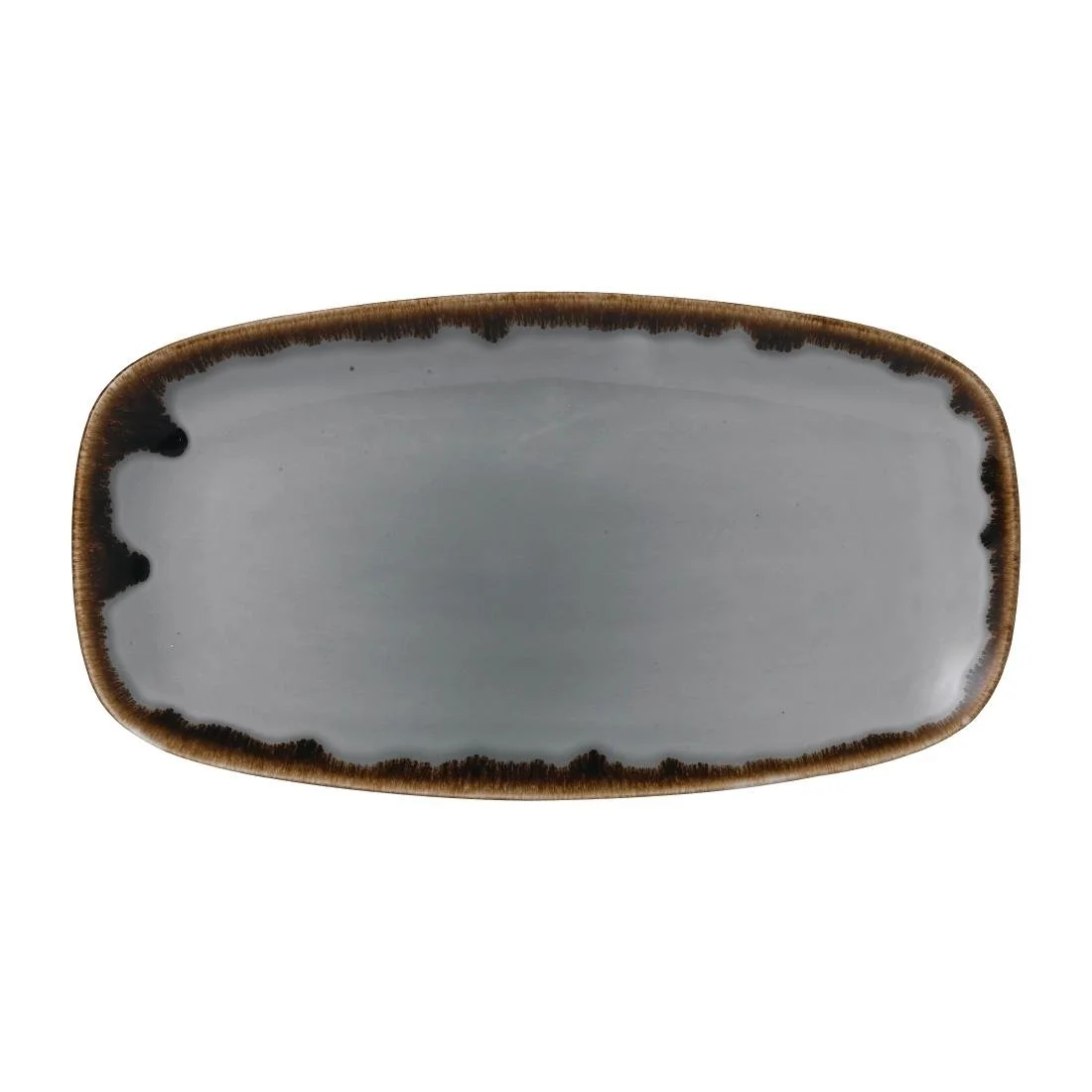 Dudson Harvest Chefs' Oblong Plates Grey 355x189mm (6 Pack)