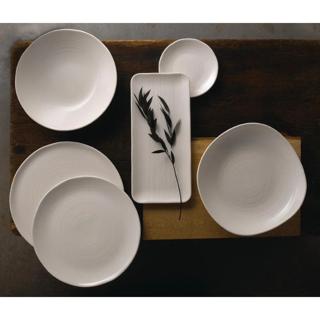 Dudson White Organic Coupe Wobbly Bowls 295mm (6 Pack) - Image 2