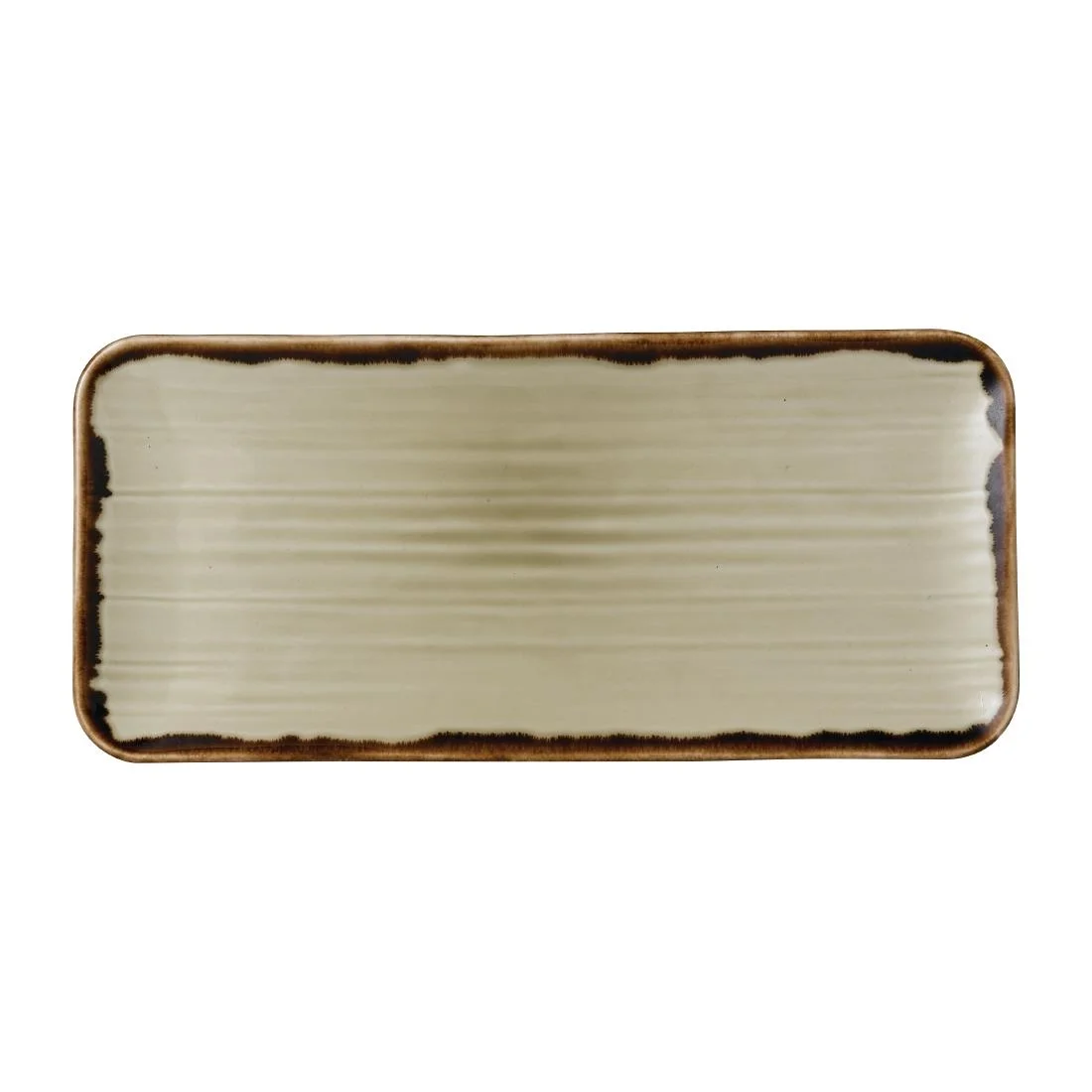 Dudson Harvest Organic Coupe Rectangle Platters Linen 346x156mm (6 Pack) - Image 1