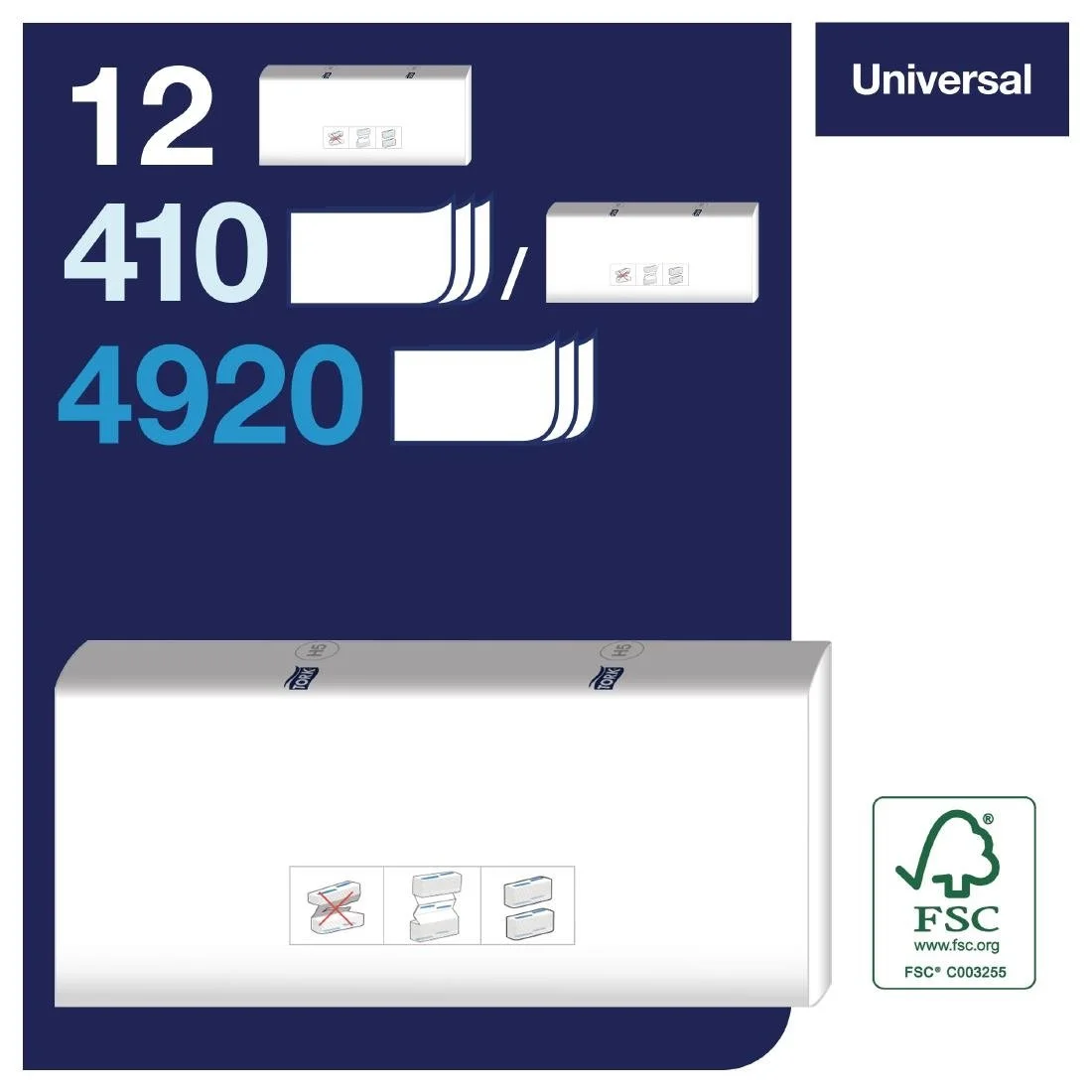 Tork PeakServe Continuous Paper Hand Towels White H5 (12 Pack) - Image 2