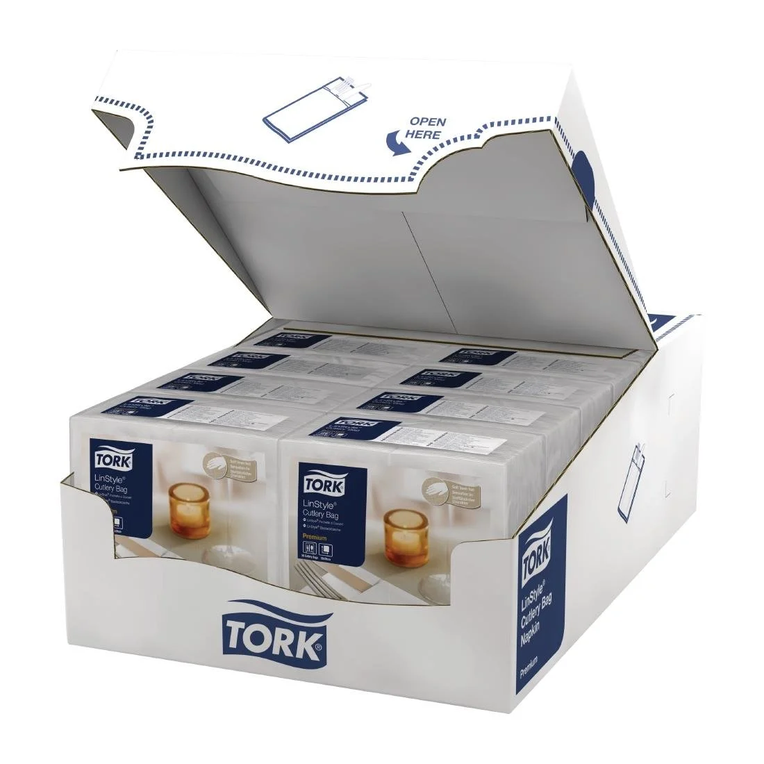 Tork LinStyle Cutlery Bag Napkins White (12 Pack) - Image 2
