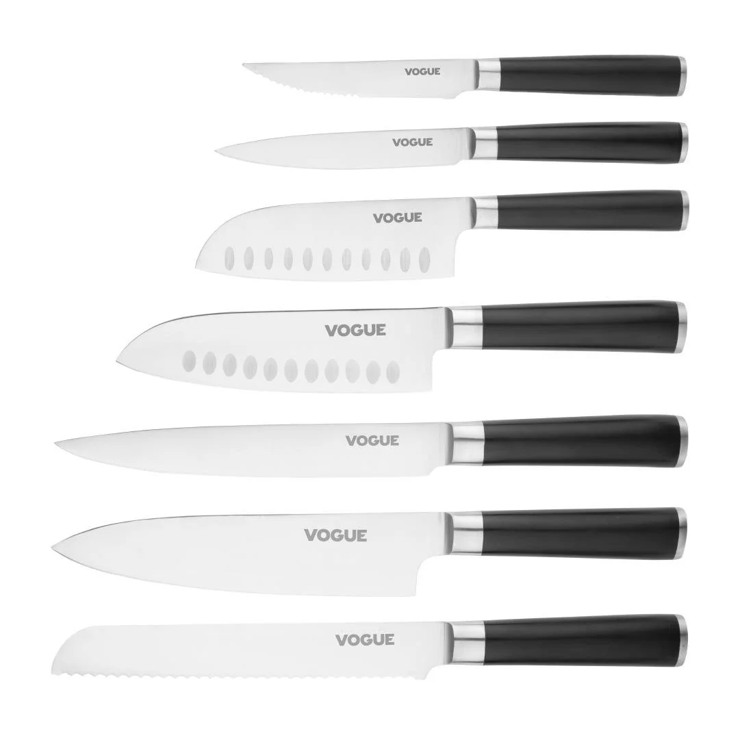 Vogue Bistro Santoku Knife Black 17.9cm - Image 2