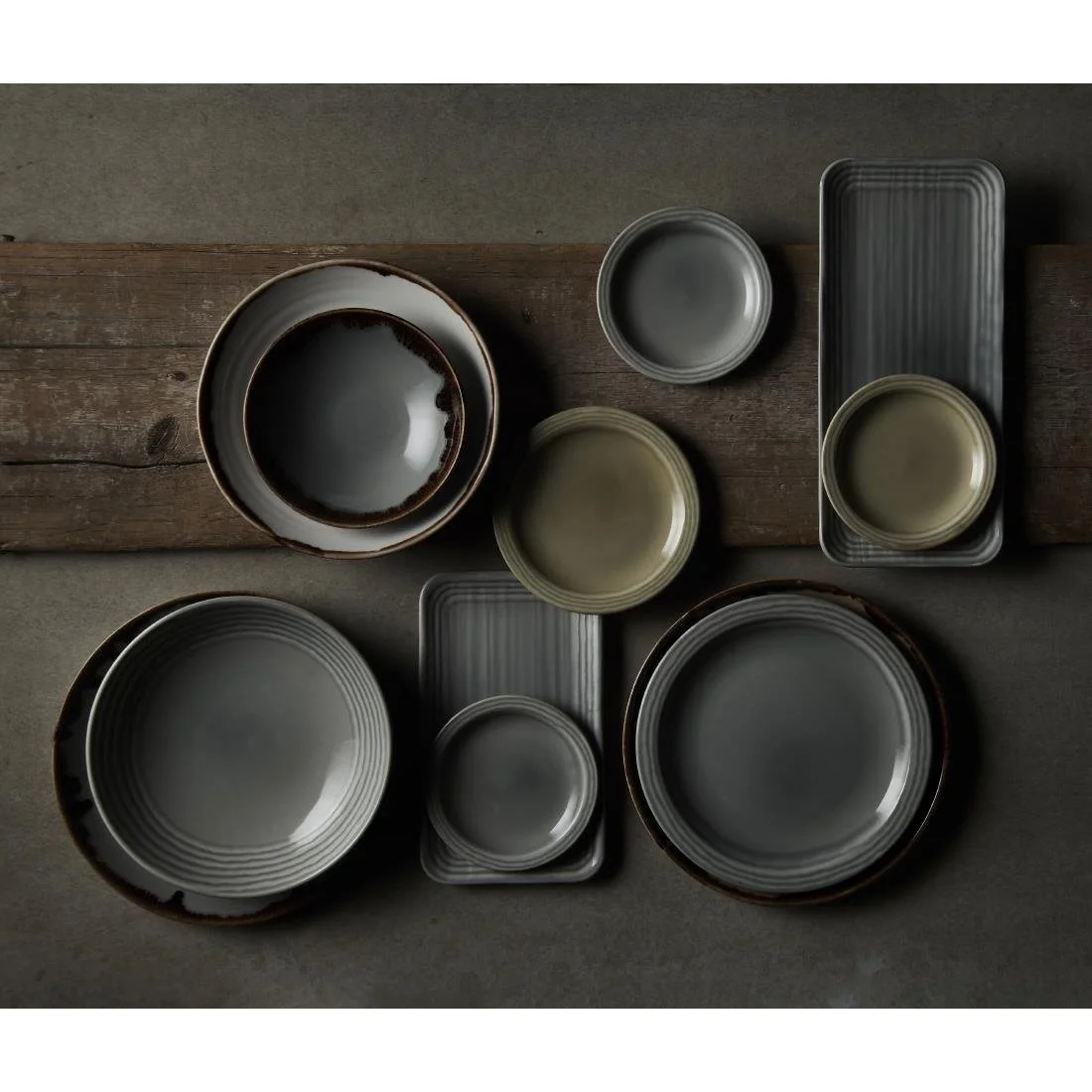 Dudson Harvest Norse Organic Coupe Rect Platter Grey 338x155mm (6 Pack) - Image 2