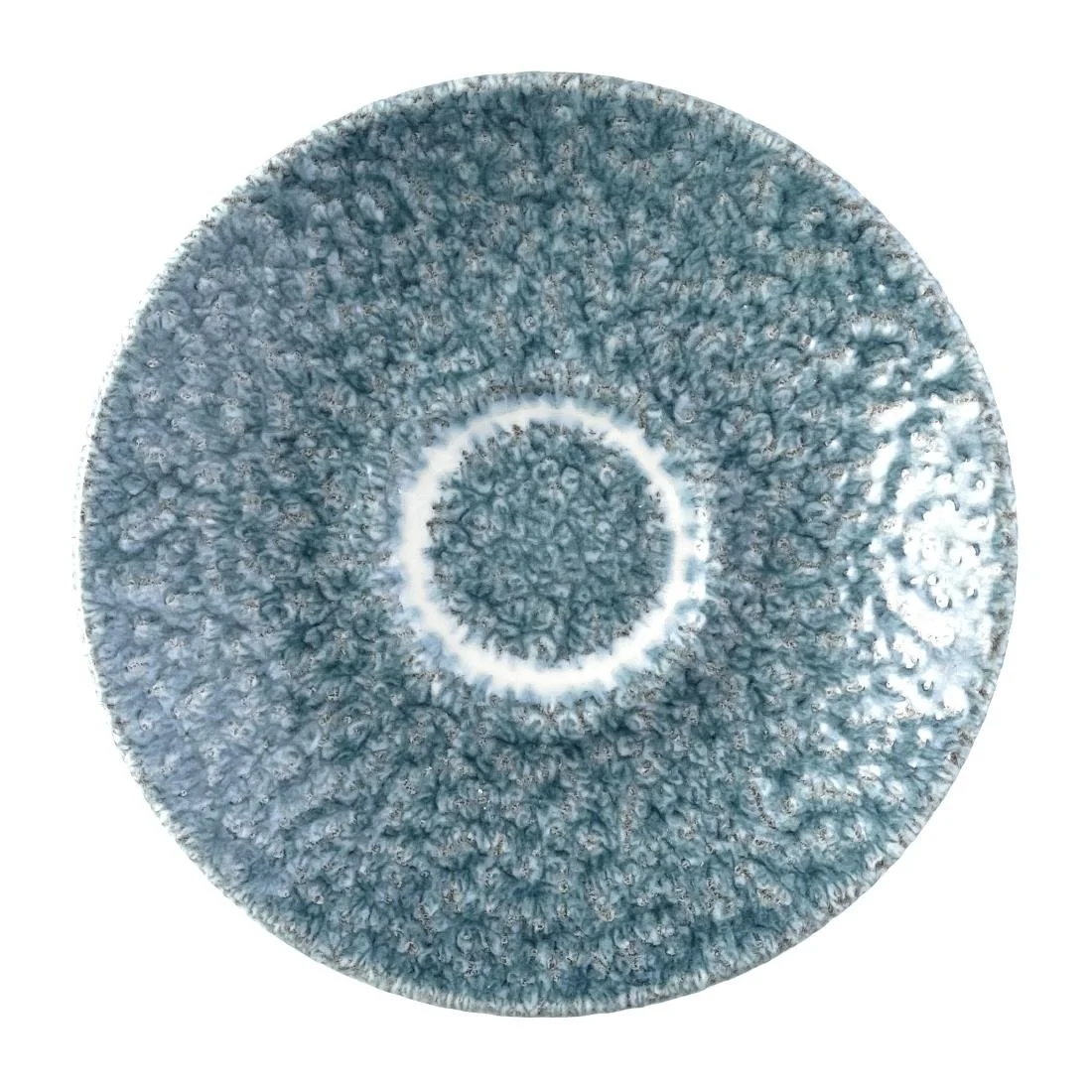 Churchill Raku Duo Espresso Saucers Topaz Blue 118mm (12 Pack) - Image 1