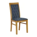 Brooklyn Padded Back Soft Oak Dining Chair with Blue Diamond Padded Seat and Back (Pack of 2) - Image 1