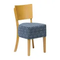 Asti Padded Soft Oak Dining Chair with Blue Diamond Deep Padded Seat and Back (Pack of 2) - Image 1
