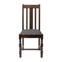 Mayfair Dark Wood High Back Dining Chair with Black Diamond Padded Seat (Pack of 2)