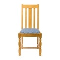 Mayfair Soft Oak High Back Dining Chair with Blue Diamond Padded Seat (Pack of 2)