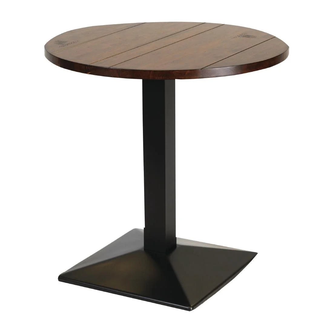 Turin Metal Base Pedestal Round Table with Vintage Top 760mm - Image 1