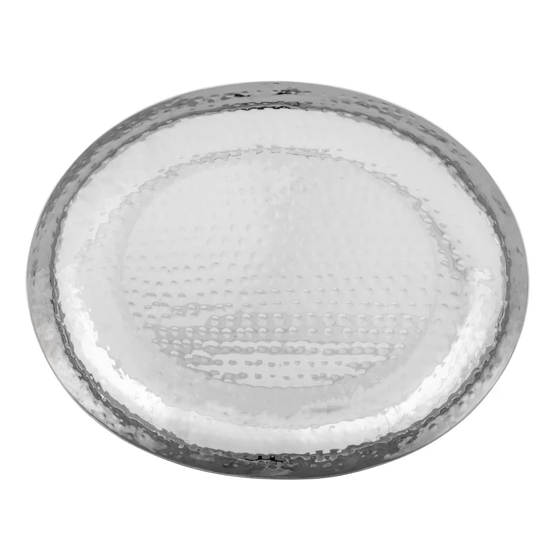 Olympia Hammered Stainless Steel Oval Dish 280x230mm - Image 2