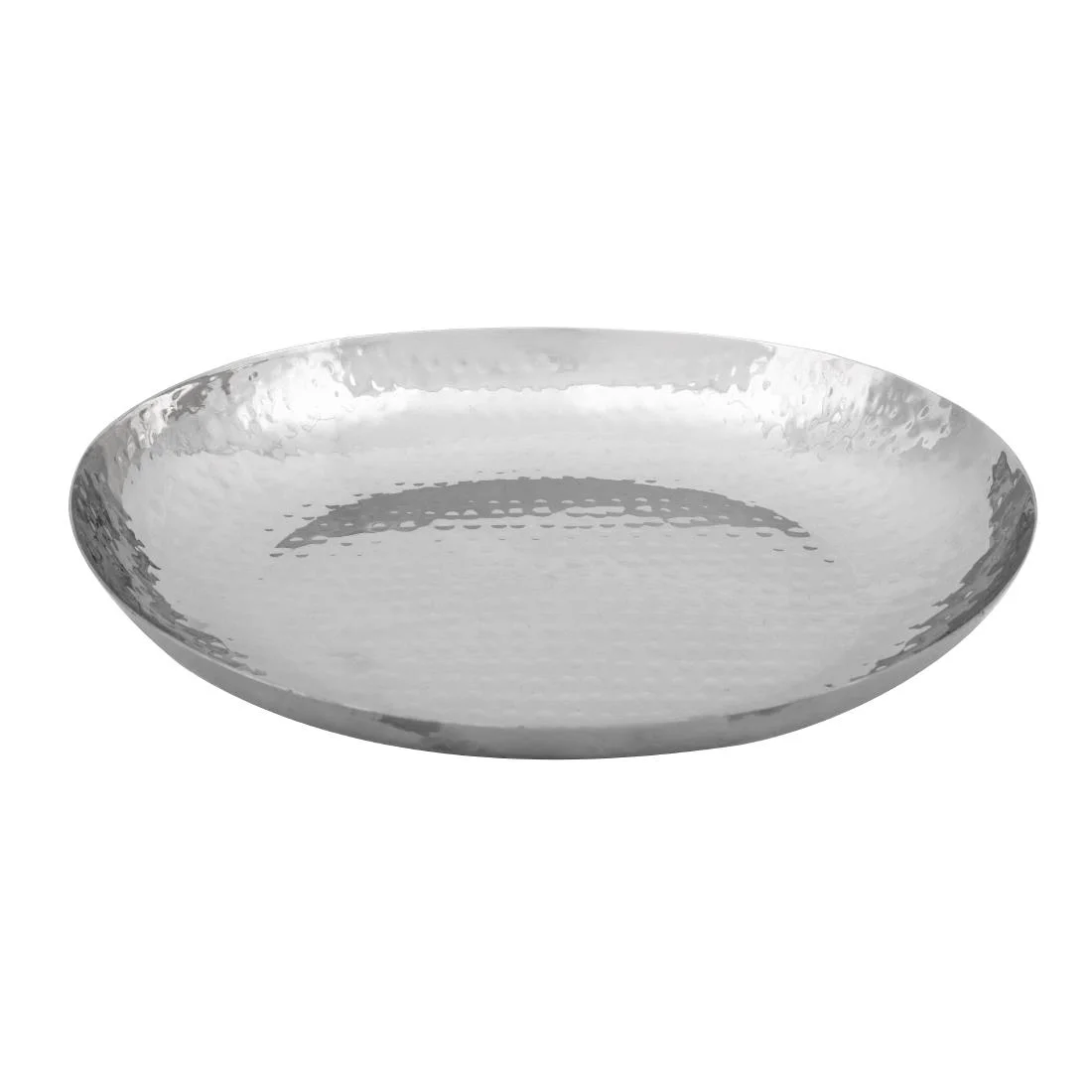 Olympia Hammered Stainless Steel Oval Dish 280x230mm - Image 1