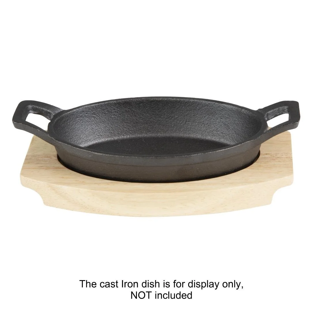 Olympia Cast Iron Oval Eared Dish Hevea Board 210x120mm - Image 6