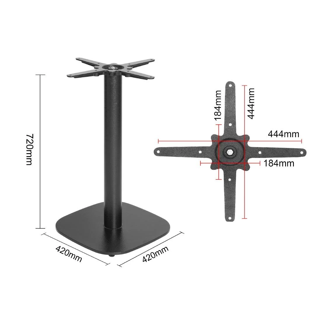 Bolero Black Cast Iron Table Base 720x420mm - Image 5