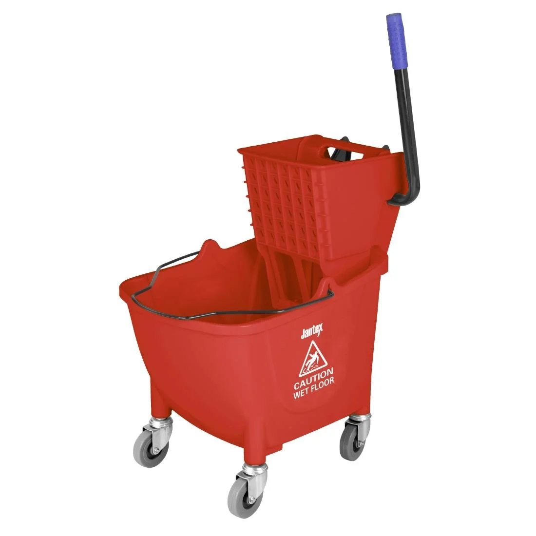 Jantex 25Ltr Mop Bucket with Foot Pedal Release Red - Image 1