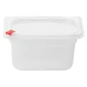 Hygiplas Click PP GN Container 1/9 with Lid & 7 Colour Clips 100mm 0.85Ltr (4 Pack) - Image 1