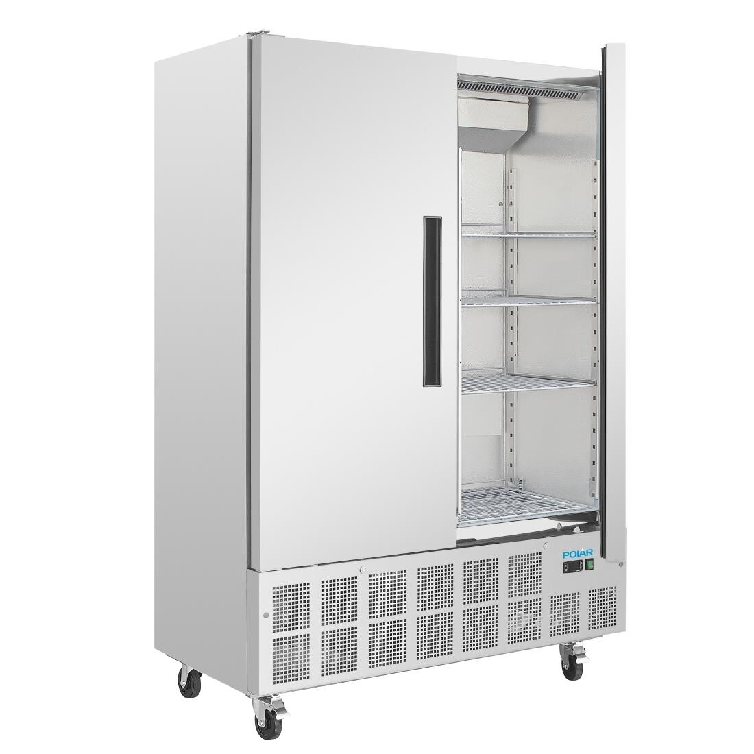 Polar Double Door Slimline Fridge Stainless Steel 960Ltr