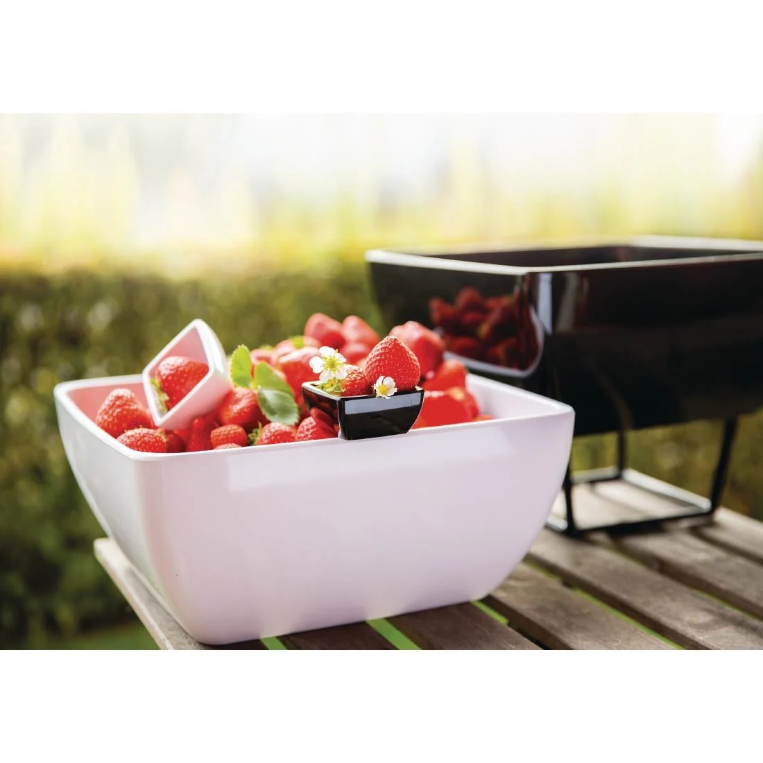 APS Pure Melamine White Square Bowl 190mm