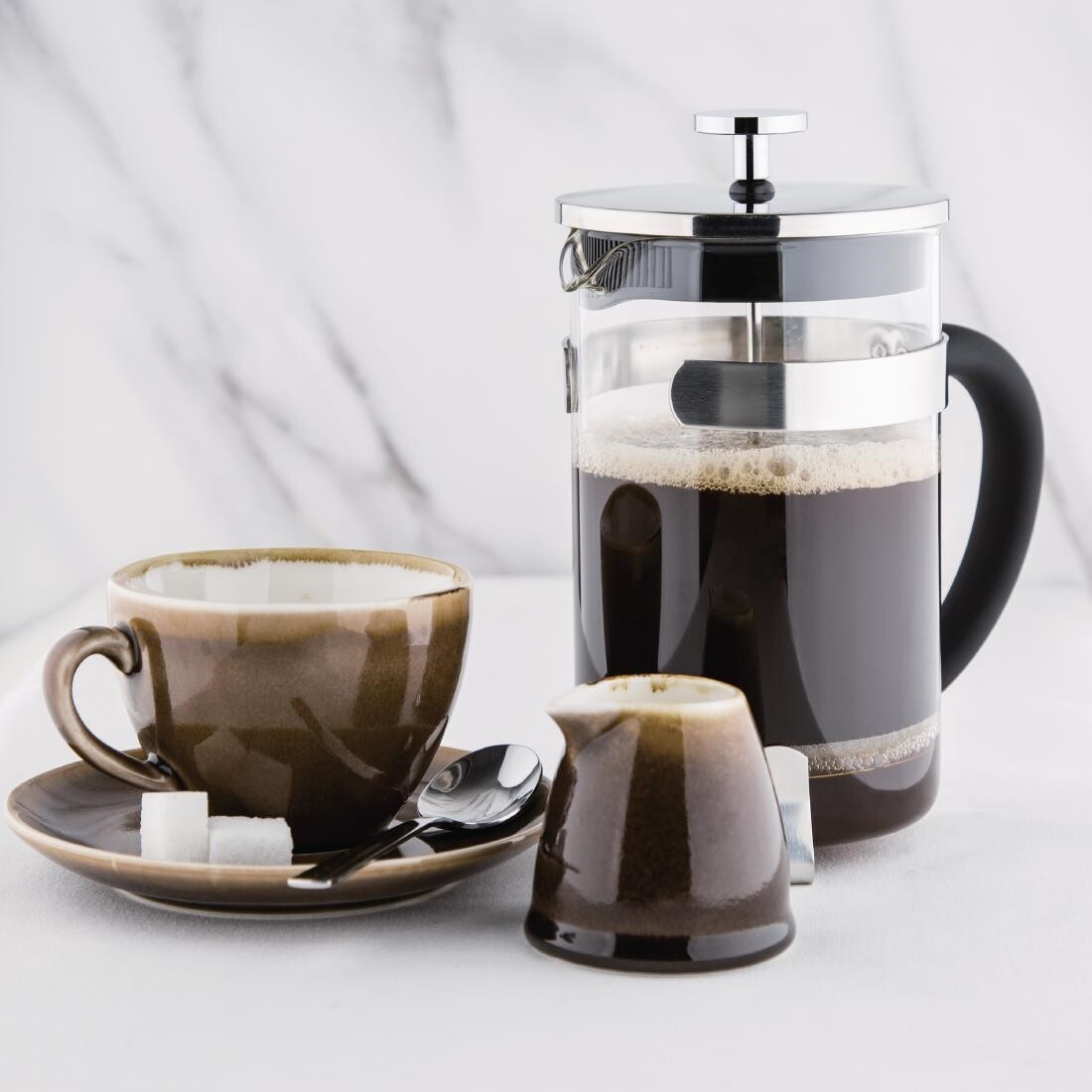 Olympia Stainless Steel Cafetiere 6 Cup