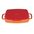 Vogue Orange Rectangular Cast Iron Dish 2.8Ltr