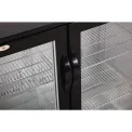 Polar Back Bar Cooler with Hinged Doors in Black 330Ltr