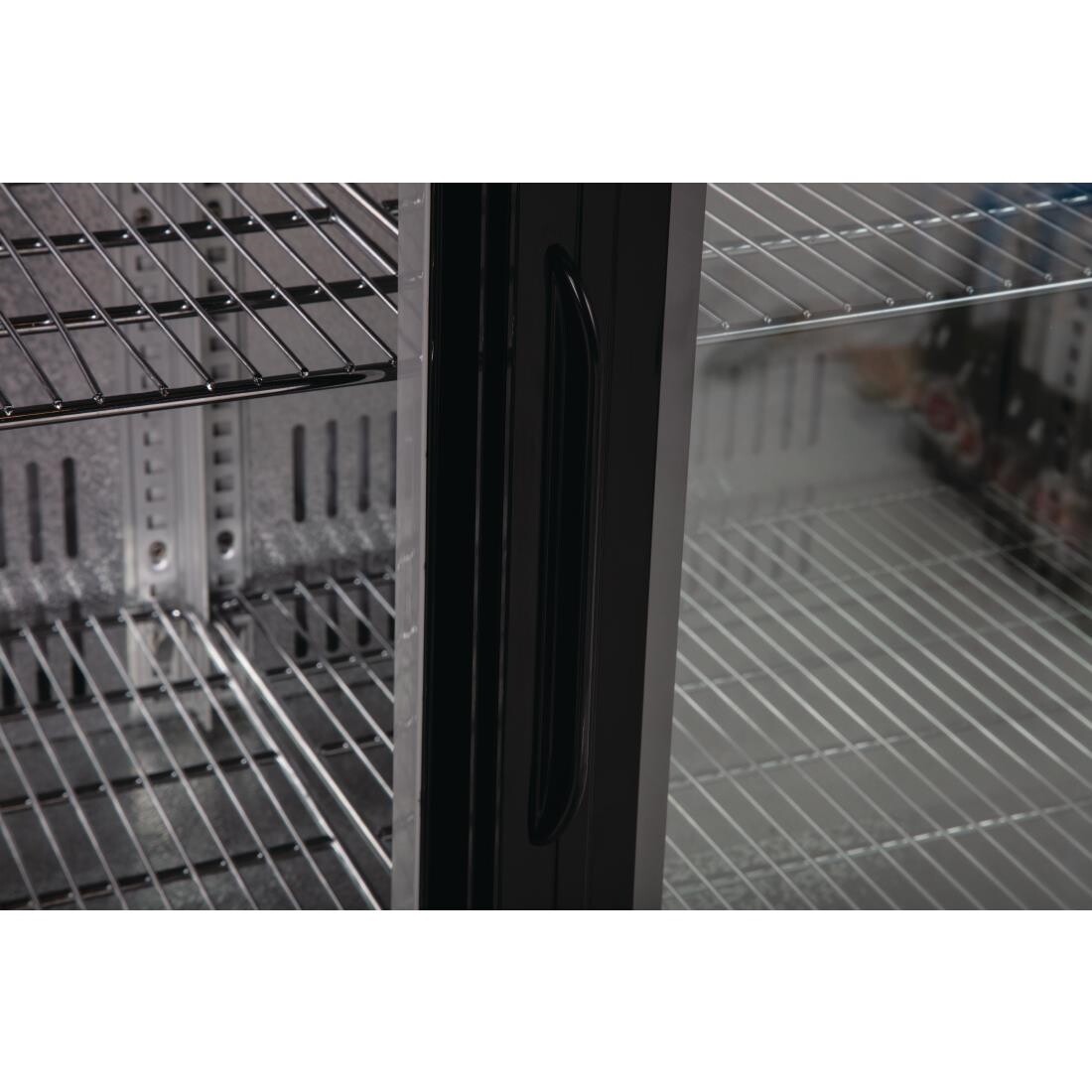Polar Back Bar Cooler with Sliding Doors in Black 208Ltr