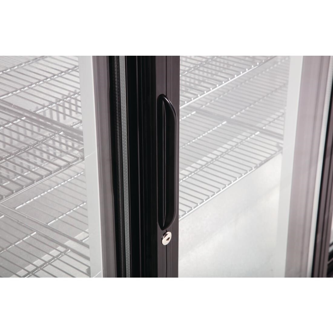 Polar Back Bar Cooler with Sliding Doors in Black 208Ltr