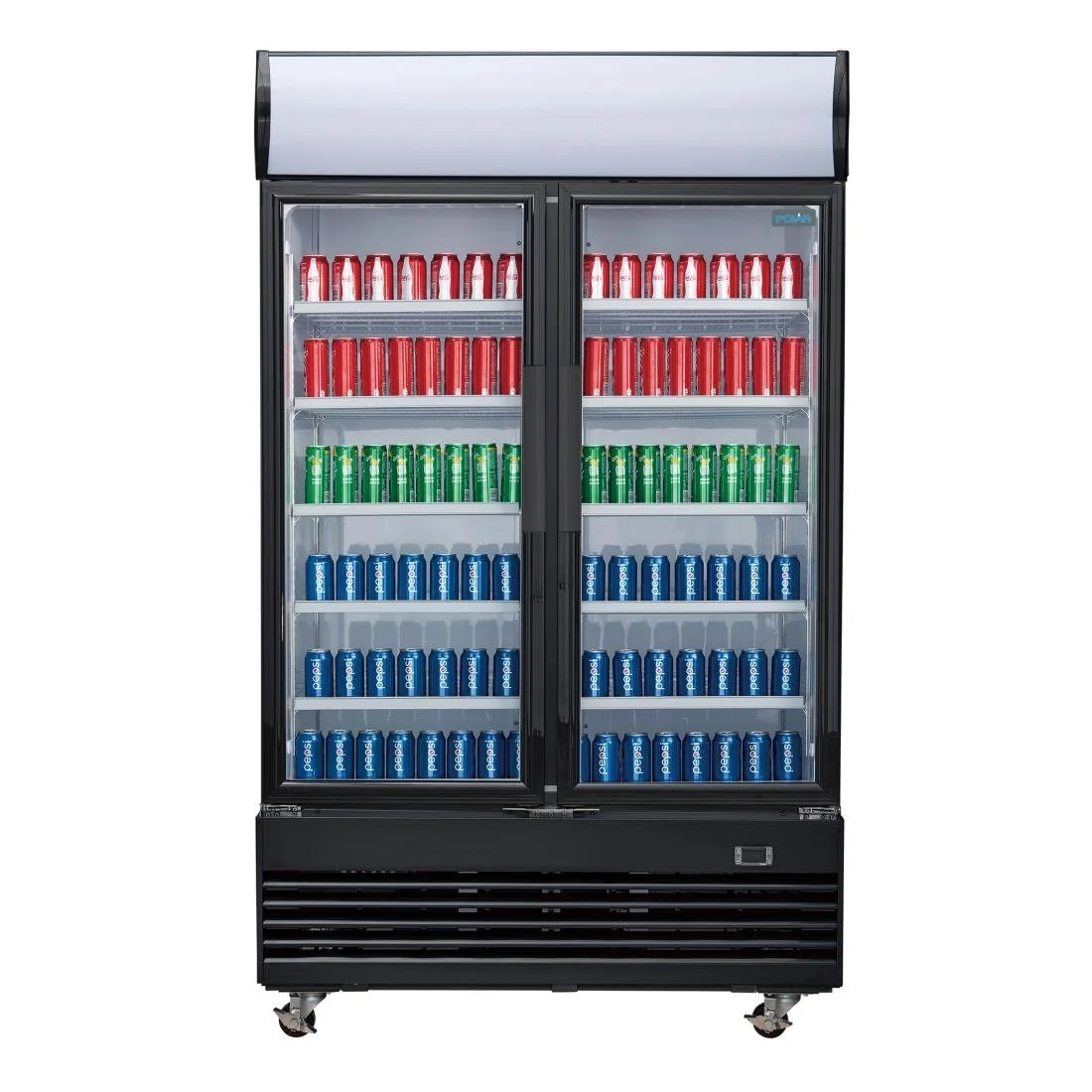 Polar G-Series Upright Hinged Door Display Cooler with Light Box 950Ltr Black - Image 6