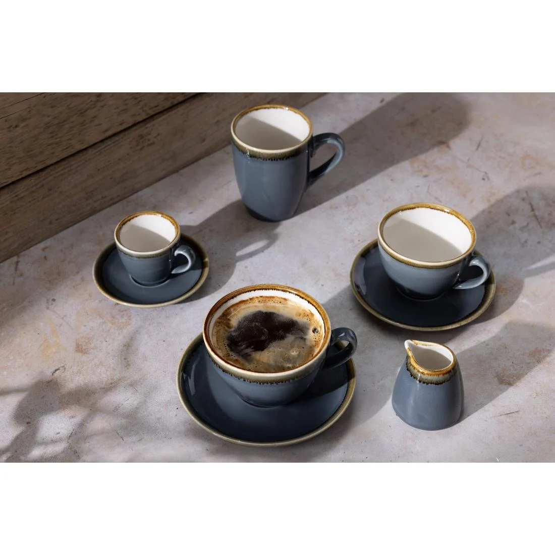 Olympia Kiln Cappuccino Saucer Ocean 160mm
