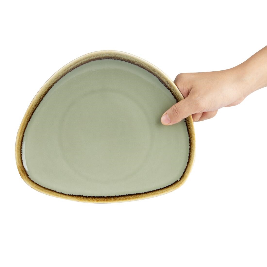 Olympia Kiln Triangular Plate Moss 230mm