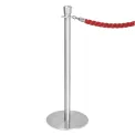 Bolero Flat Base Barrier Posts Brushed Stainless Steel (2 Pack) - Image 3