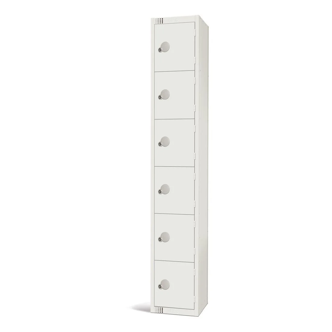 Elite Six Door Coin Return Locker White - Image 1