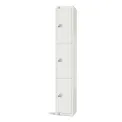 Elite Three Door Coin Return Locker White - Image 1