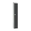 Elite Single Door Coin Return Locker with Sloping Top Graphite Grey - Image 1