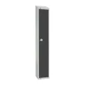 Elite Single Door Padlock Locker Graphite Grey with Sloping Top - Image 1