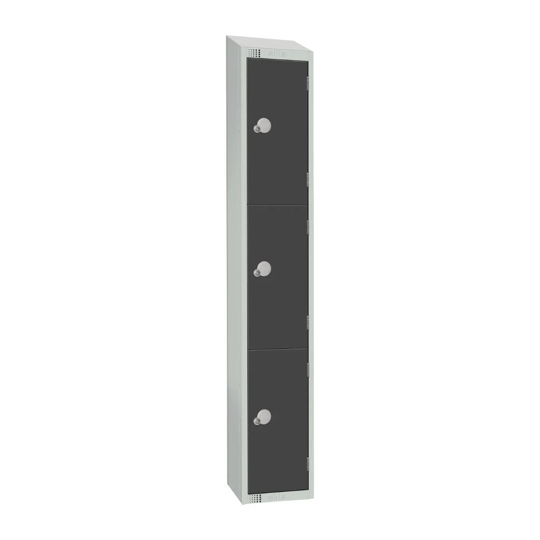 Elite Three Door Electronic Combination Locker with Sloping Top Graphite Grey - Image 1
