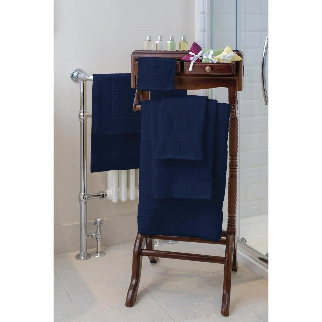 Mitre Essentials Nova Colour Towel Set Navy - Image 2
