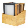 Securit Wood Spine American Style Menu Covers and Storage Box A4 Black - Image 1