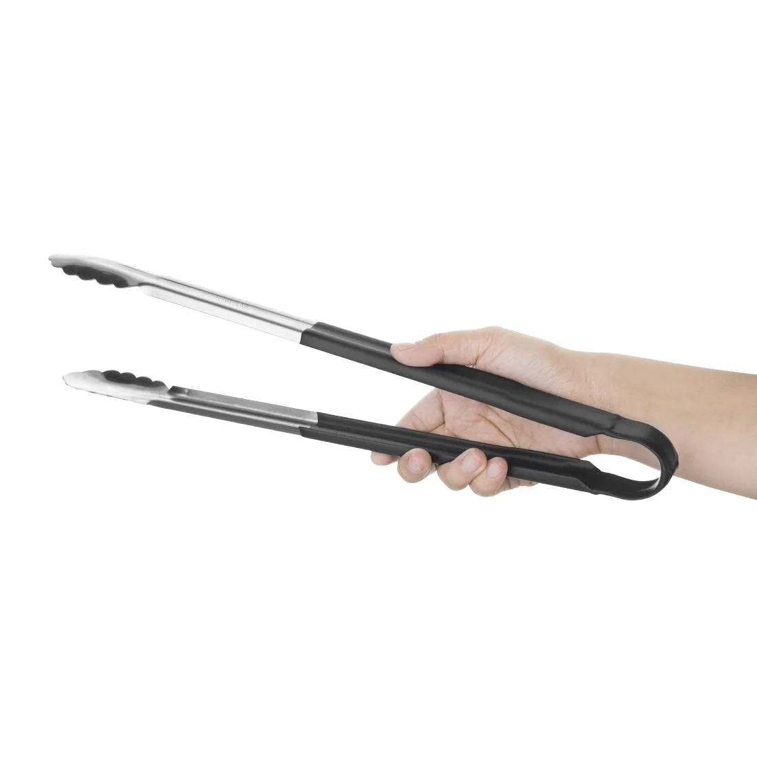 Hygiplas Colour Coded Serving Tong Black 405mm - Image 2
