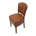 Hanoi Dining Chair In Weathered Oak with Bison Vinyl Tan (Pack of 2) - Image 1