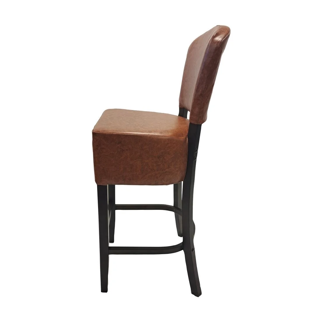 Hanoi Bar Chair in Dark Walnut with Bison Tan Vinyl - Image 2