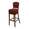 Hanoi Bar Chair in Weathered Oak with Shetland Scarlett - Image 1