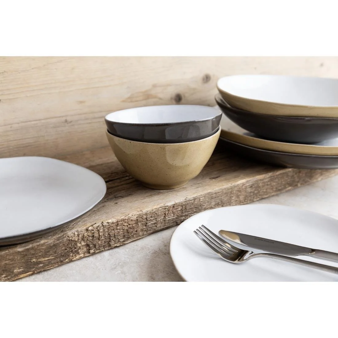 Olympia Raw Recycled Clay Coupe Plates Charcoal 260mm (6 Pack) - Image 4