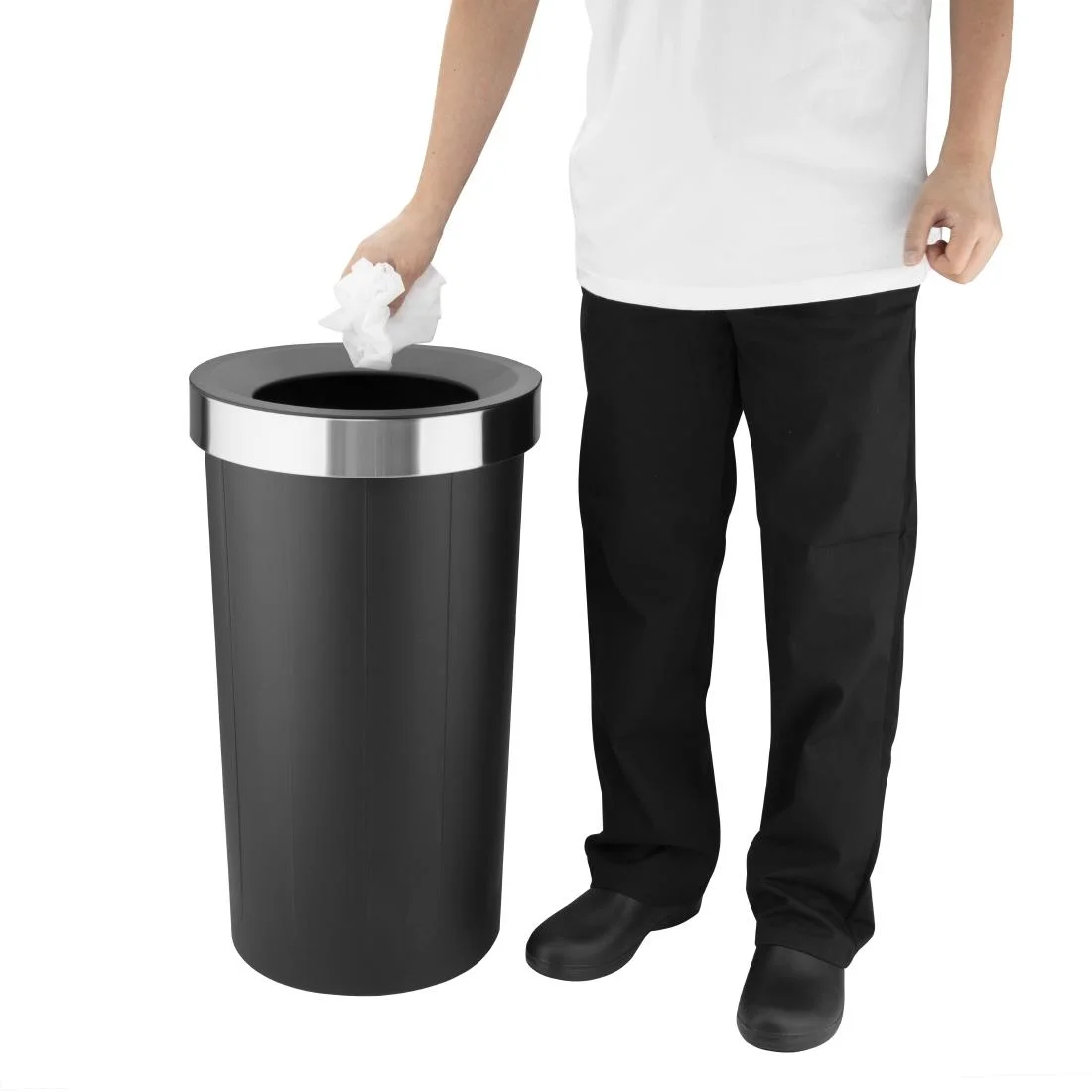 Bolero Bin with Open Top Lid Black 60Ltr - Image 5