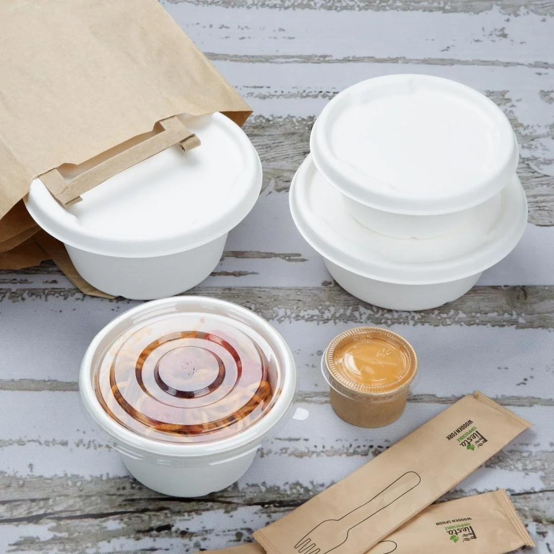 Fiesta Recyclable PET Lids for 400/500ml Bowl Bases (50 Pack) - Image 6