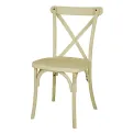 Bolero Manhattan Cross-Back Resin Chairs Natural (4 Pack) - Image 1