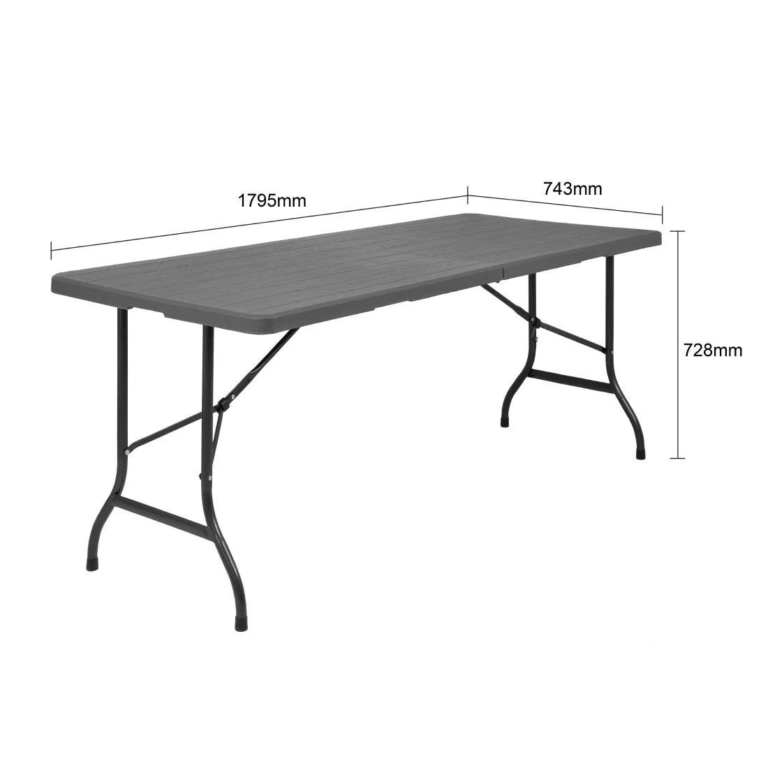 Bolero Wood-Effect Rectangular Centre Folding Table 6ft - Image 5